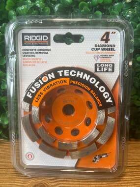 NIB RIDGID 4 in. Double Row Diamond Cup Wheel Concrete Grinding Coating Removal